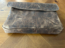 Load image into Gallery viewer, Leather Fold Over Bible Sleeve (Rust)
