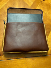 Load image into Gallery viewer, Leather Fold Over Bible Sleeve (Two Tone)
