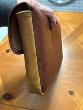 Load image into Gallery viewer, Leather Fold Over Bible Sleeve (Two Tone)