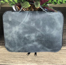 Load image into Gallery viewer, American Bison Leather Bible Carrying Case "Steel Color"