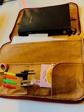 Load image into Gallery viewer, Red Calfskin Leather Bible Carrying Case