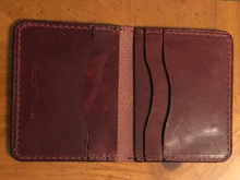 Load image into Gallery viewer, Horween Leather &quot;Chesterfield&quot; 8 card minimalist wallet in Russet Brown

