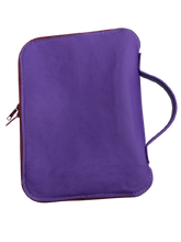 Load image into Gallery viewer, Grape Calfskin Leather Bible Carrying Case
