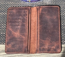 Load image into Gallery viewer, American Bison Leather &quot;The Debutante&quot; 6 card woman&#39;s wallet in Rust
