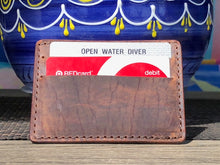 Load image into Gallery viewer, American Bison Leather 4 card minimalist wallet &quot;Rust&quot;
